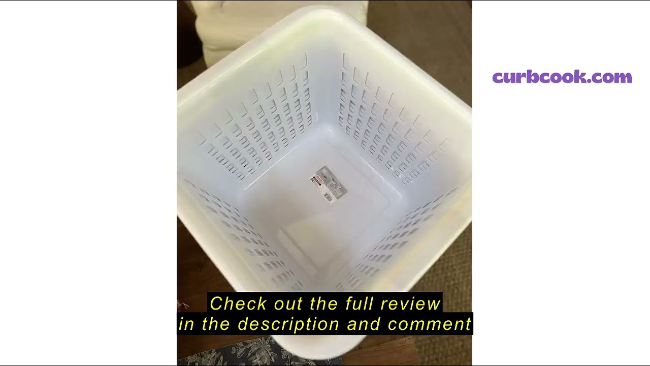 Review Sterilite Laundry Basket, Plastic Clothes Hamper, Large Rectangle Bin with Comfort Grip Handl
