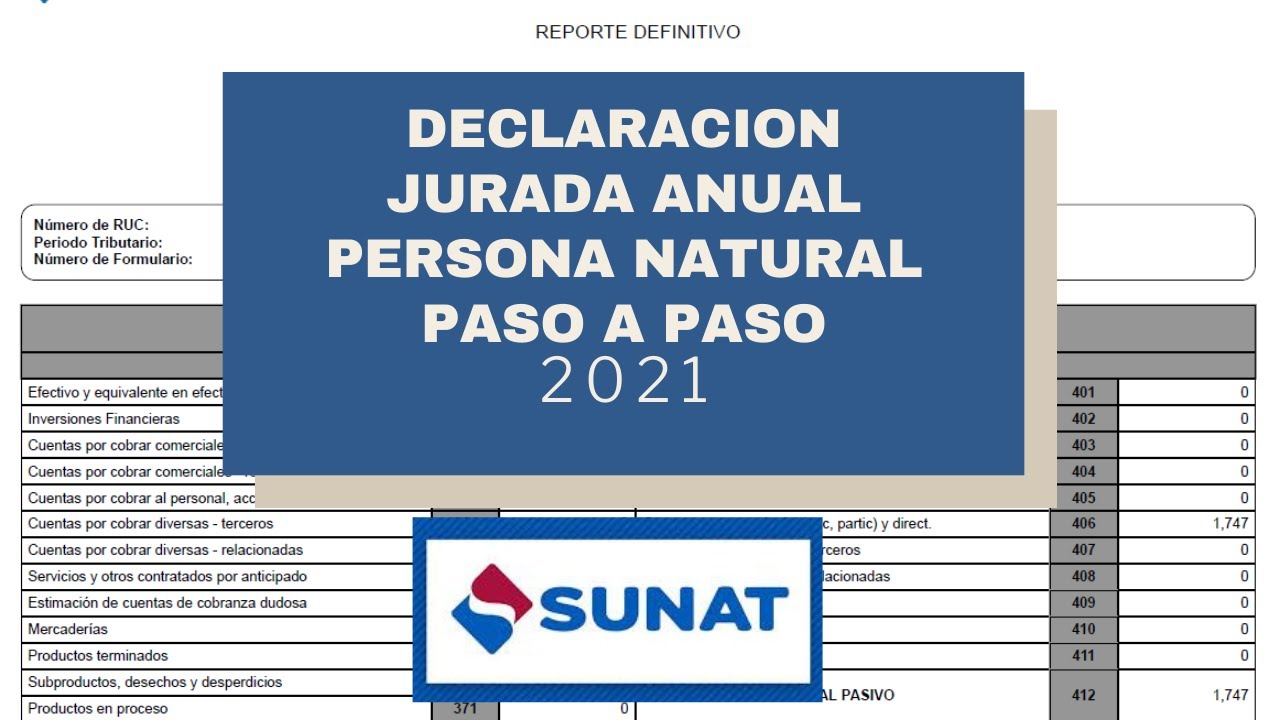 Declaración Anual SUNAT PERSONA NATURAL - Formulario Virtual 709 - PDT Renta