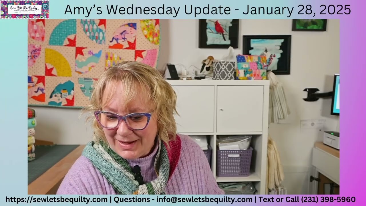 Amys Wednesday Update - January 28, 2026. Pentwater Michigan. Sew Lets Be Quilty.
