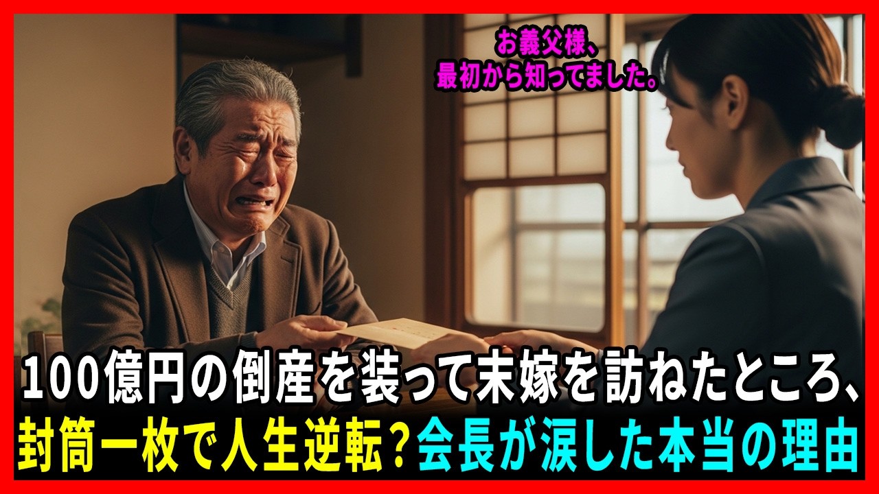 「100億円倒産は嘘だった」末嫁が差し出した封筒の中身に会長が崩れ落ちた理由…#動エピソード#老後の物語 #家族の物語