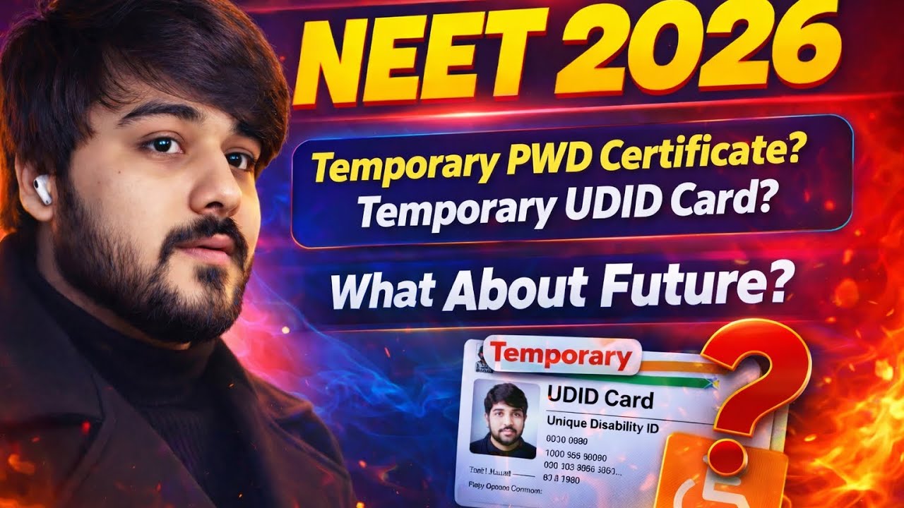 TEMPORARY Disability Certificate UDID Eligibility MBBS Admissions Neet 2026 PwD Candidates #PwD 