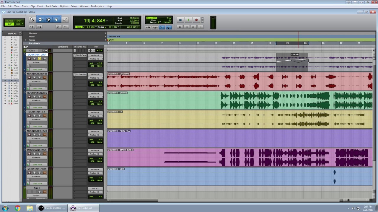 Pro Tools First   Automating Volume and Pan