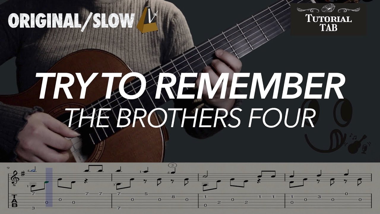 Try To Remember - The Brothers Four (Fingerstyle Tutorial with TAB)