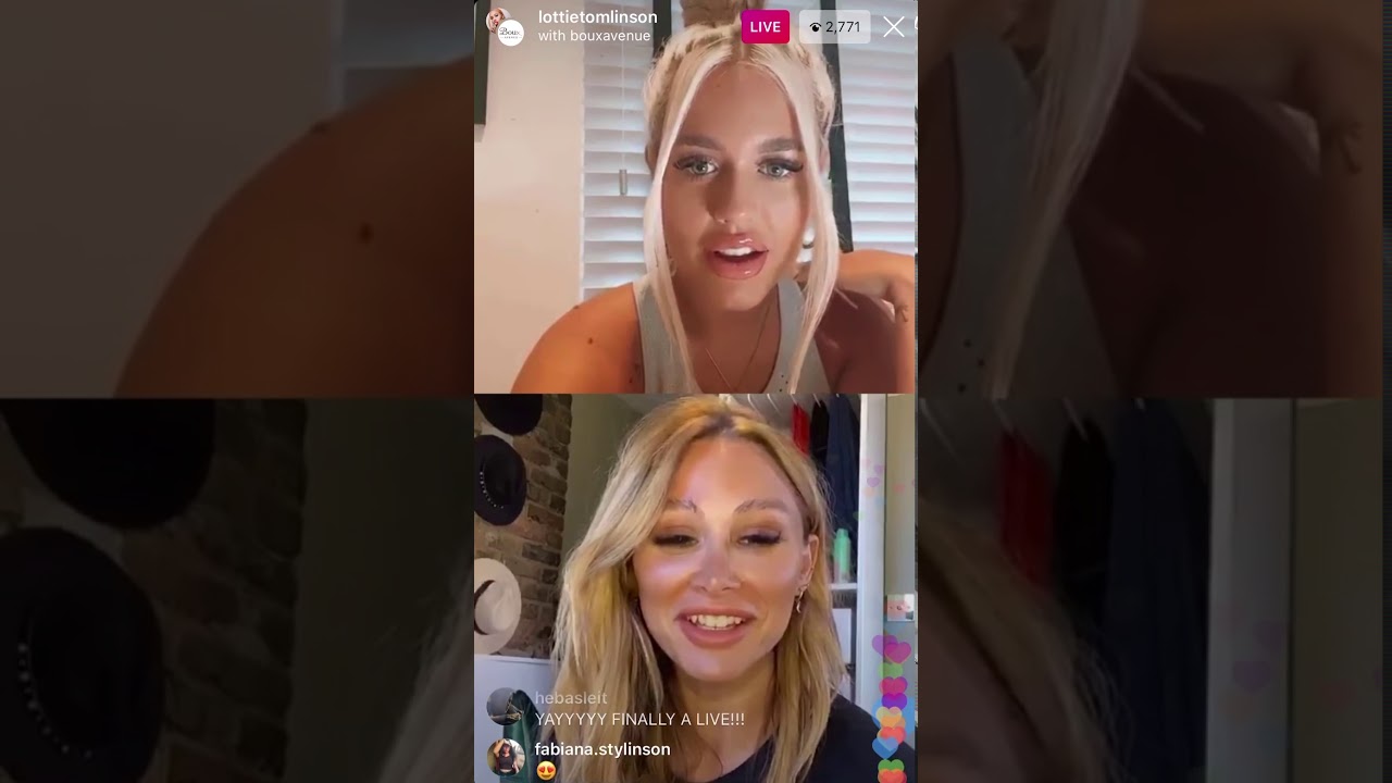 Lottie Tomlinson and Lou Teasdale (bouxavenue) Instagram Live Stream (12/04/2020)