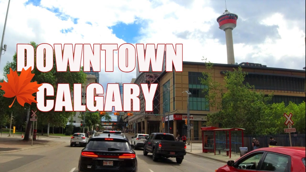 Driving Through Downtown Calgary,  Alberta Canada