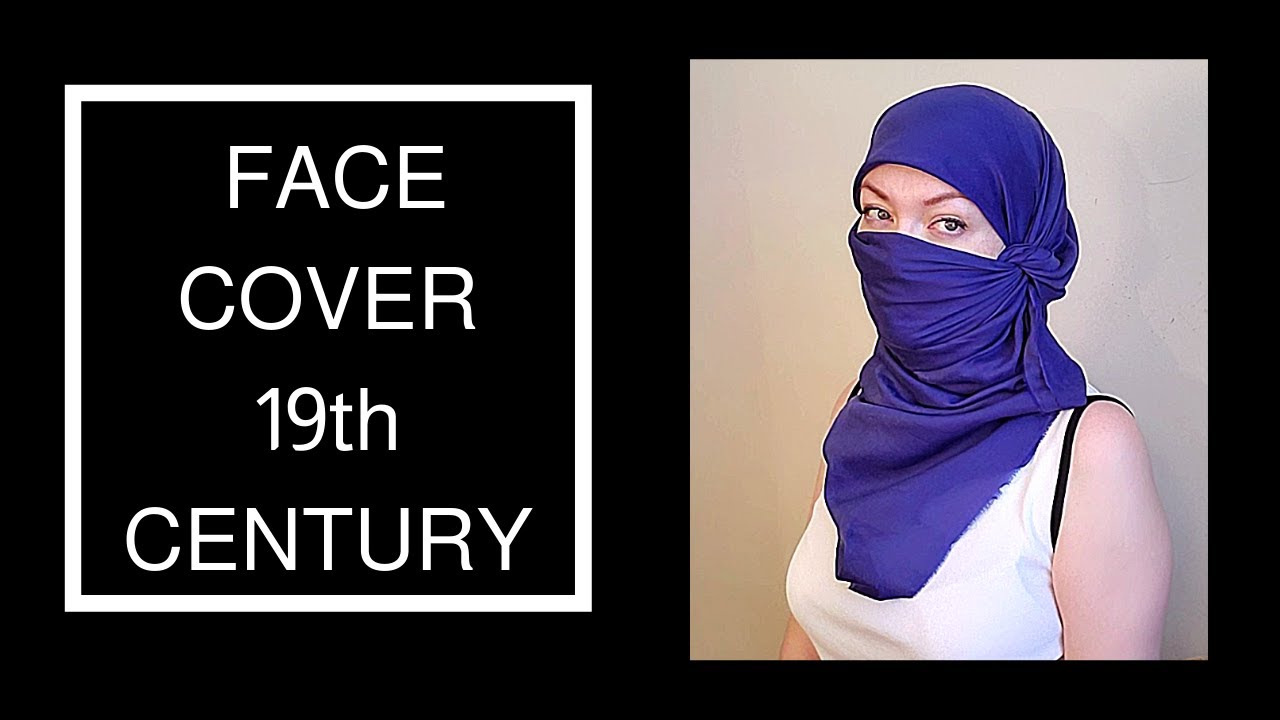 Zanuzdalka, large scarf face cover from 19th century. Step by step square scarf face cover tutorial.
