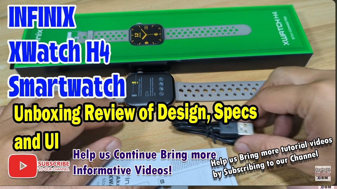 Infinix XWatch H4 Smartwatch - Unboxing Review of Design Specs and UI