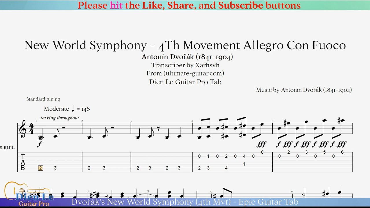 Dvořák’s New World Symphony (4th Mvt) - Epic Guitar Tab