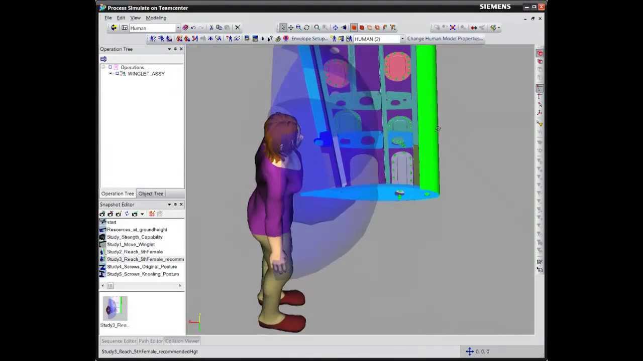 Human Simulation to perform Ergonomics Analysis in a PLM Enviornment