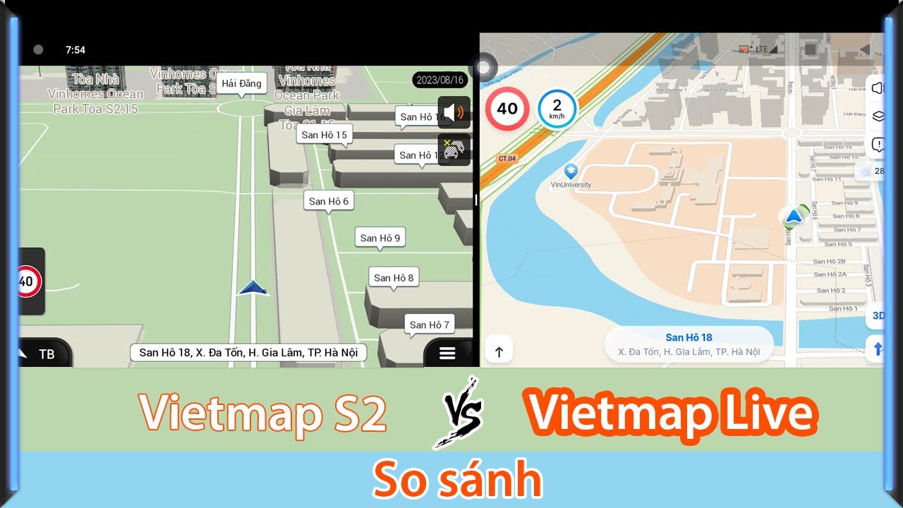 So s&aacute;nh bản đồ Vietmap Live v&agrave; Vietmap S2 kh&aacute;c nhau như thế n&agrave;o