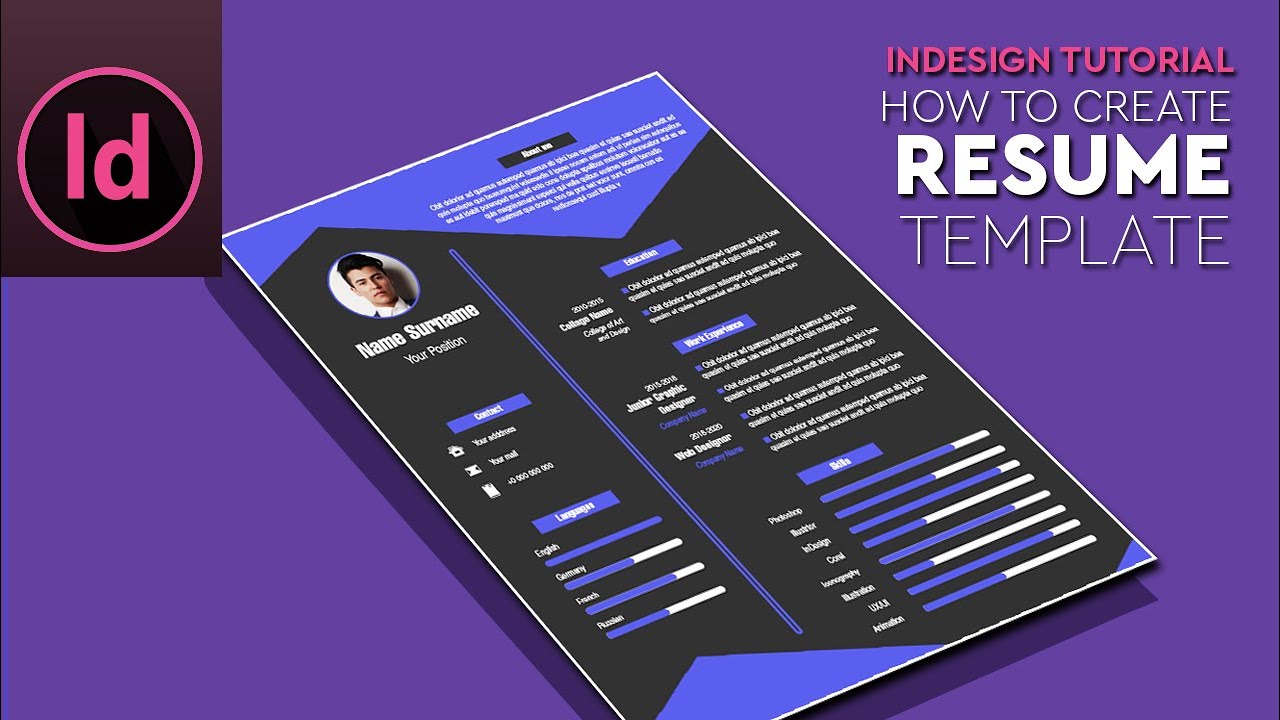 Flat Resume & CV Design | Adobe InDesign | Modern Style Resume | Curriculum Vitae Design Template