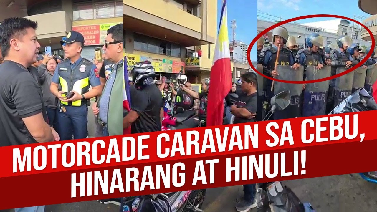 MOTORCADE CARAVAN SA CEBU, HINARANG AT HINULI NG MGA PULIS