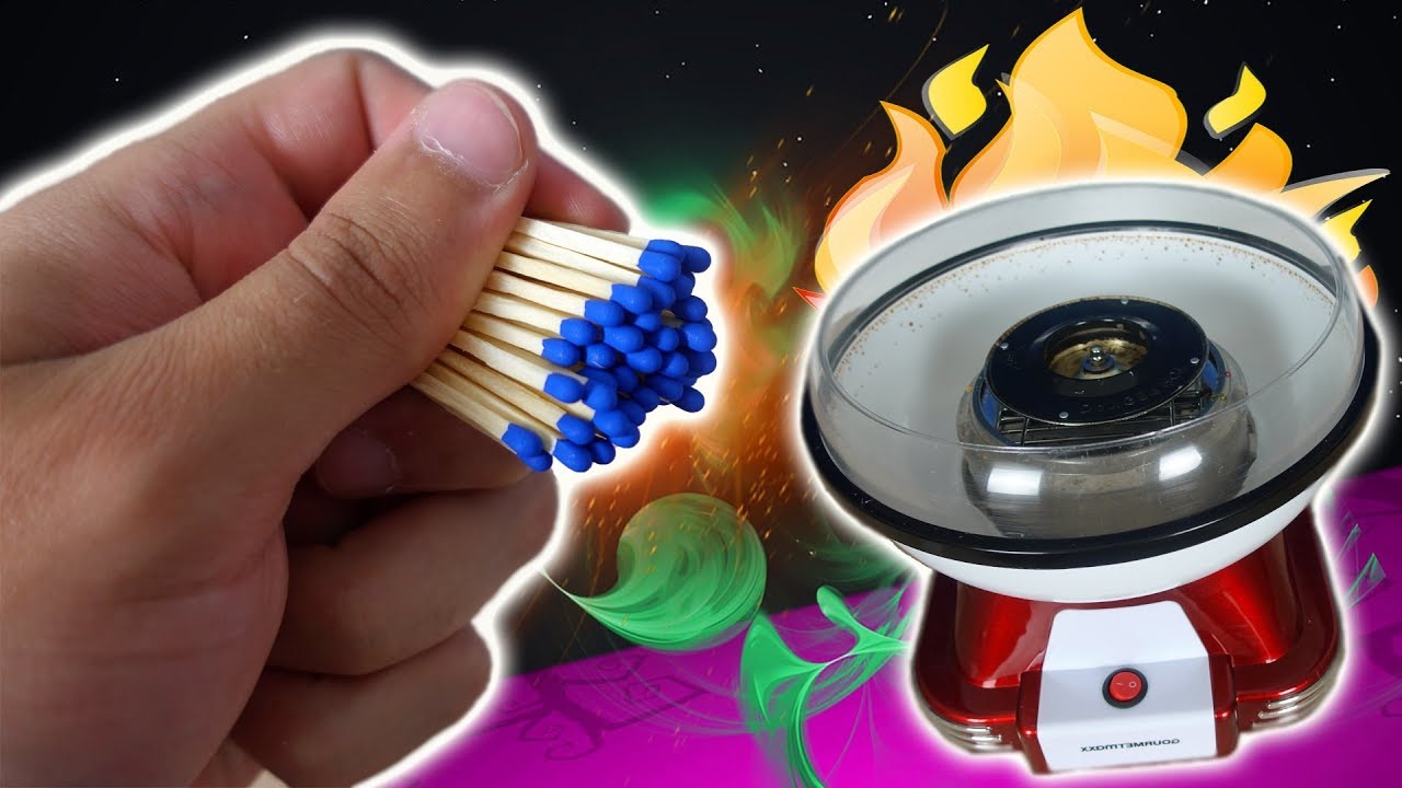 EXPERIMENT - STREICHHÖLZER vs ZUCKERWATTE MASCHINE 😨!