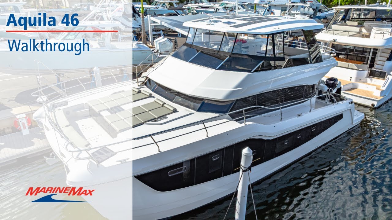 Дебют | Обзор моторного катамарана Aquila 46 | Смотрите на FLIBS