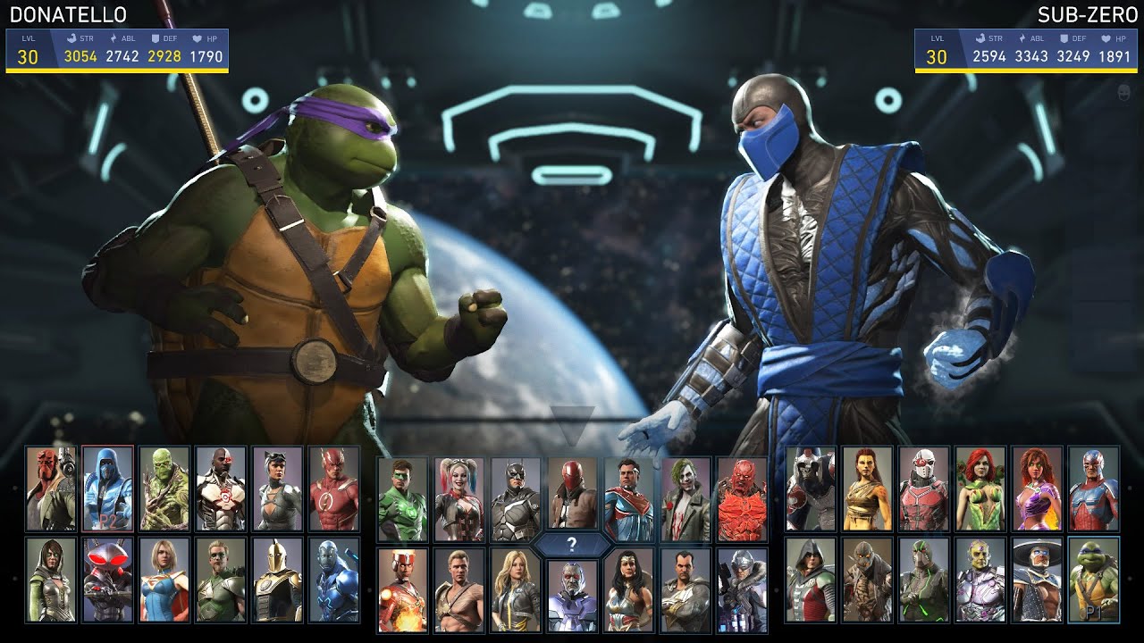 Донателло против Саб-Зиро (очень сложно) — Mortal Kombat 11 против Injustice 2 | Геймплей в 4K UHD