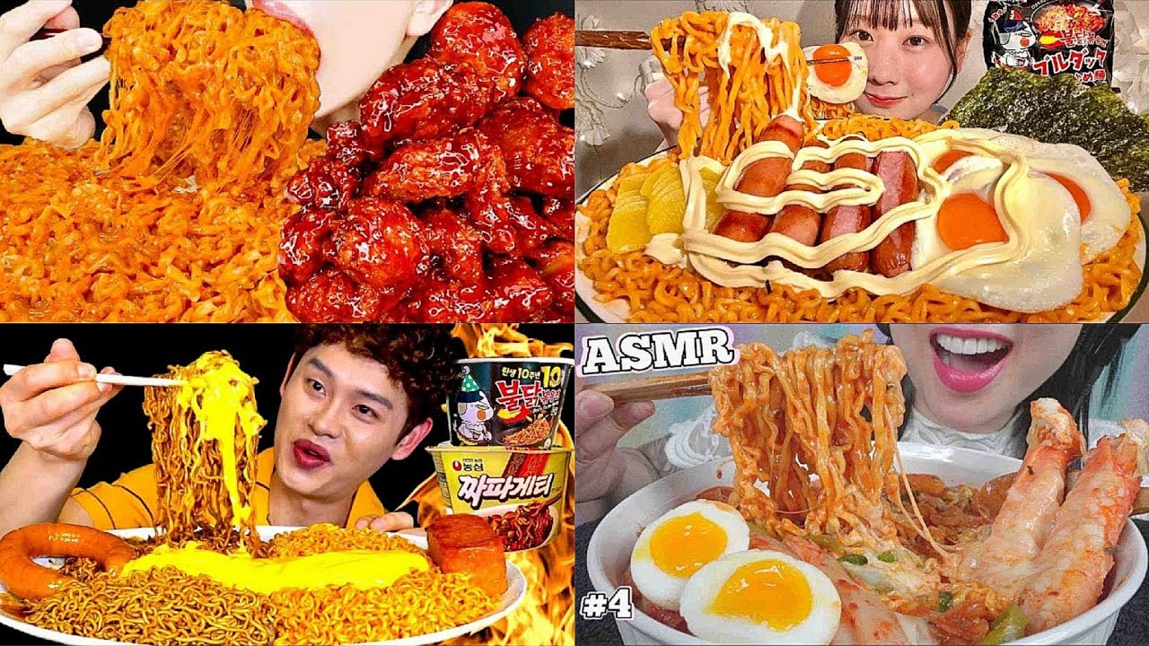 ASMR Spicy CHEESEY Noodles| No Talking | Mukbang | Only Bites | ASMR Food Compilation |SPICY Food 