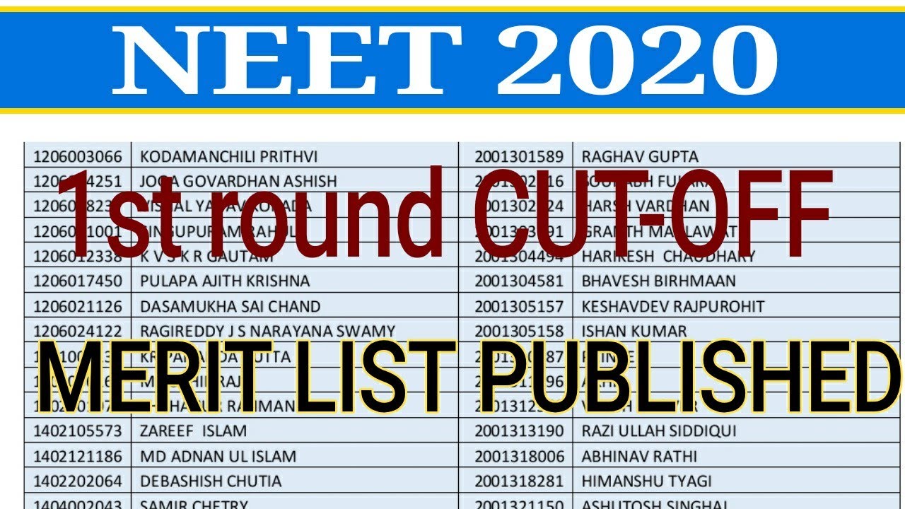 NEET 2020 MBBS ADMISSION AFMC MERIT LIST PUBLISHED