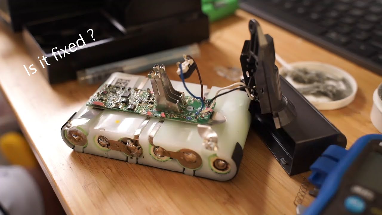 Replacing 18650 battery cells in a Dyson V6 cordless vacuum battery