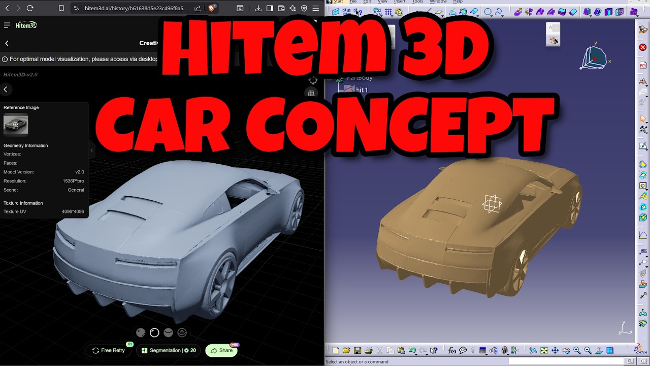 HITEM 3D Generative AI – Концептуальный дизайн автомобиля в CATIA V5