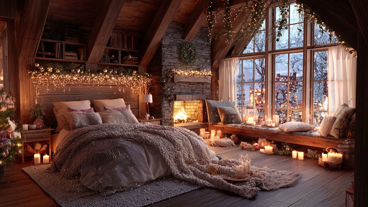 Fireplace Christmas Piano 2025 – Beautiful Relaxing Winter Music