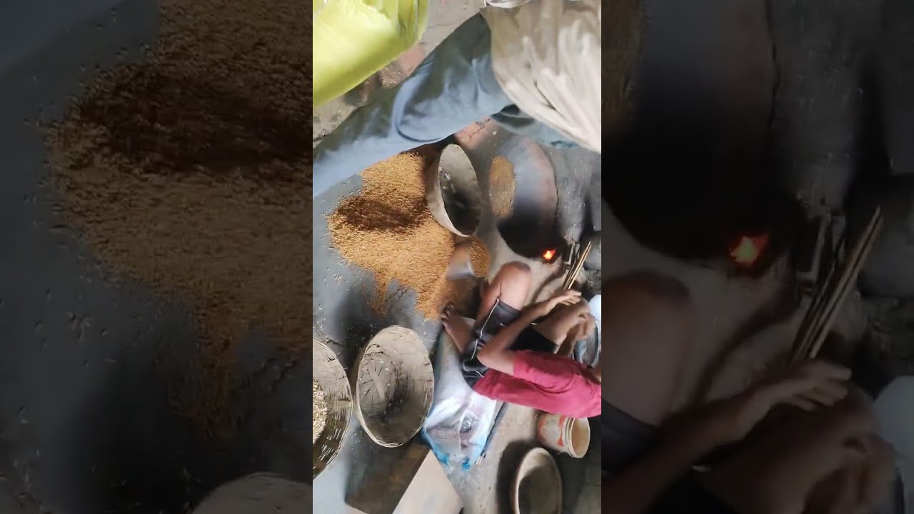 అటుకులు తయారుచేసే ప్రాసెస్/poha making proces in our(@Siddu_Arush )#poha  #atukulu #shorts #video