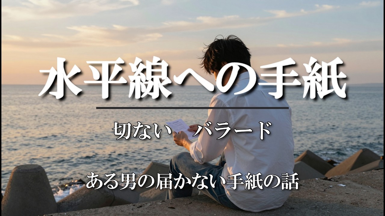 『水平線への手紙』【男性・切ないバラード】沈む夕日が教えてくれる——終わった恋は、美しいって。それでもまだ、諦められない。水平線に向かって今日も声にならない言葉を投げる。