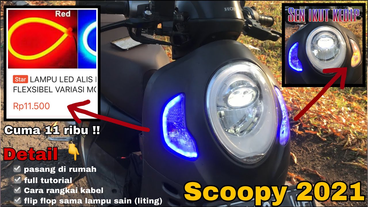PASANG LAMPU ALIS DI SCOOPY 2021 || scoopy projack 04