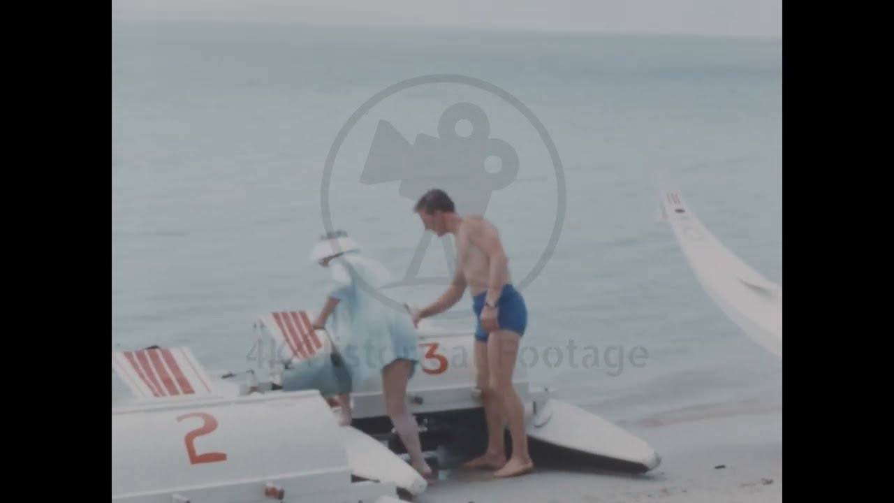 People on Vacation in French Riviera in 1949 Archive Footage