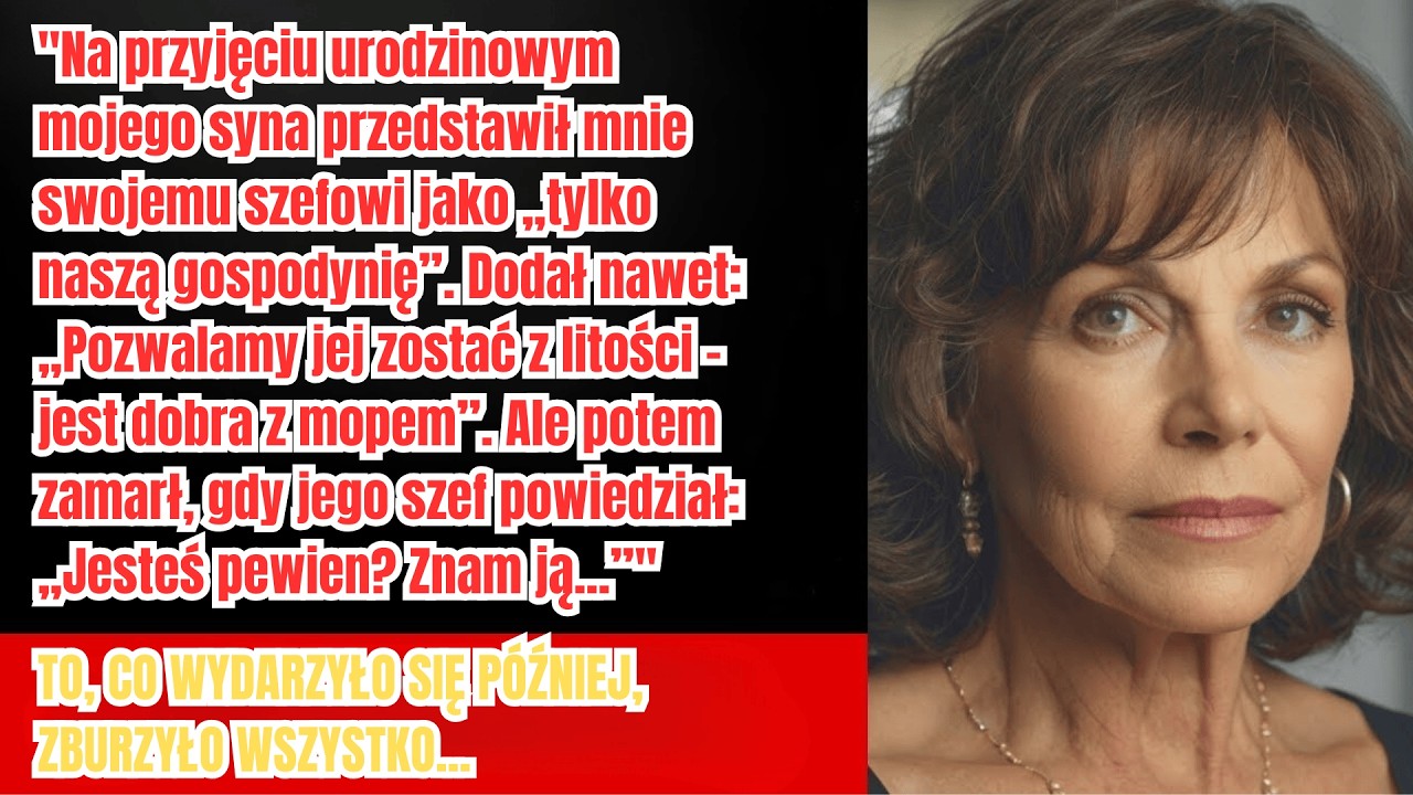 Syn przedstawił mnie szefowi jako „naszą gosposię” — a jego szef mnie znał.