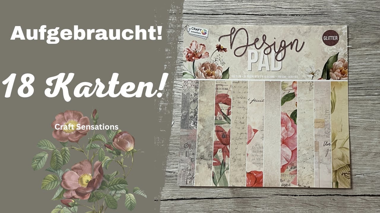 ACTION! 18 Karten ein 15x15 Block - Designpad Vintage - Craft Sensations Teil 2