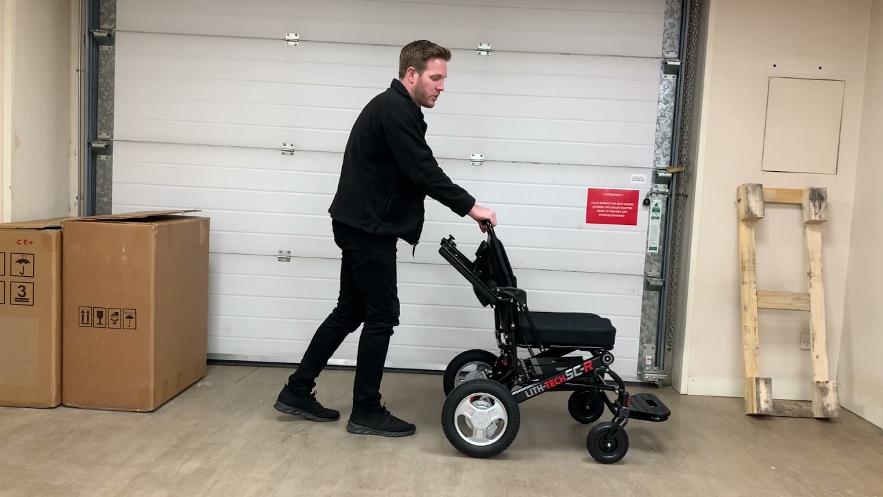 Как сложить электрическое инвалидное кресло &mdash; LITH-TECH SMART CHAIR RECLINER: полная демонстрация.
