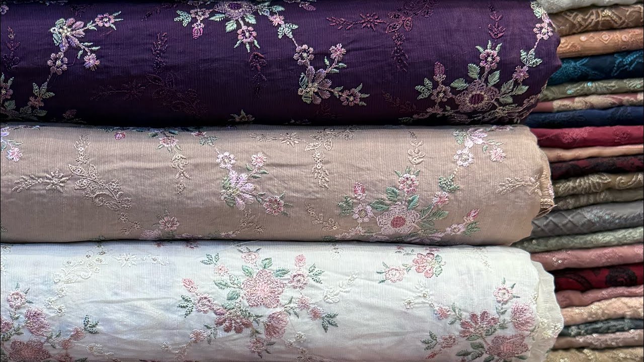 Pakistani Raw silk Embroidered Fancy Dresses Latest Stock