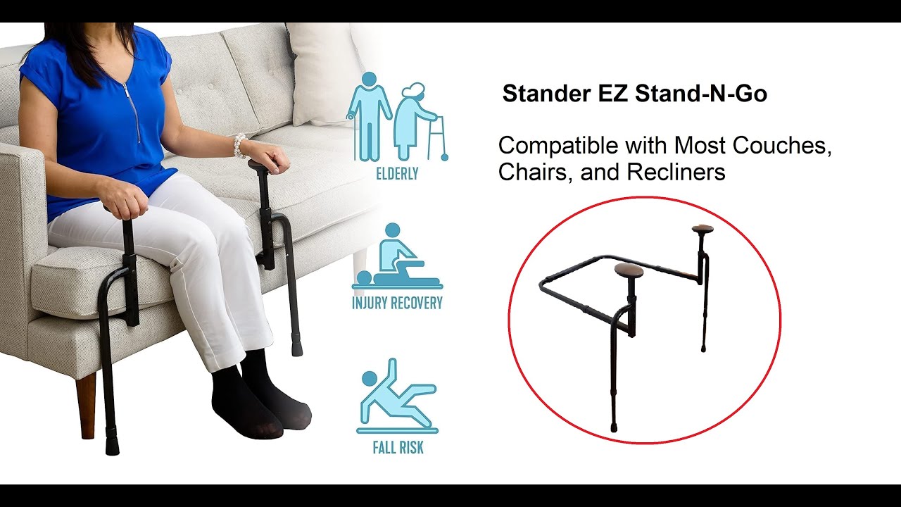 Stander EZ Stand-N-Go &ndash; Chair Lift Assist, Grab Bar Standing Aid for Seniors, Fits Most Chairs