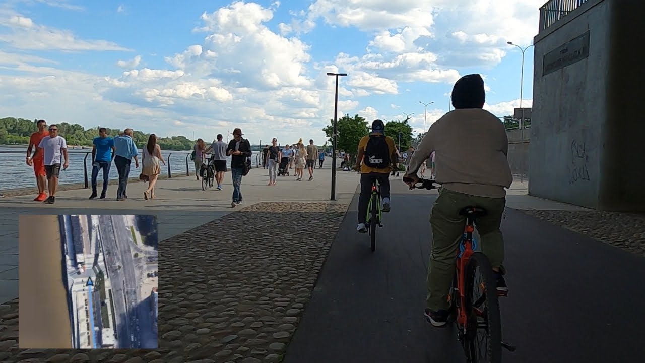Bike Tour in Warsaw 4K | Wisła River