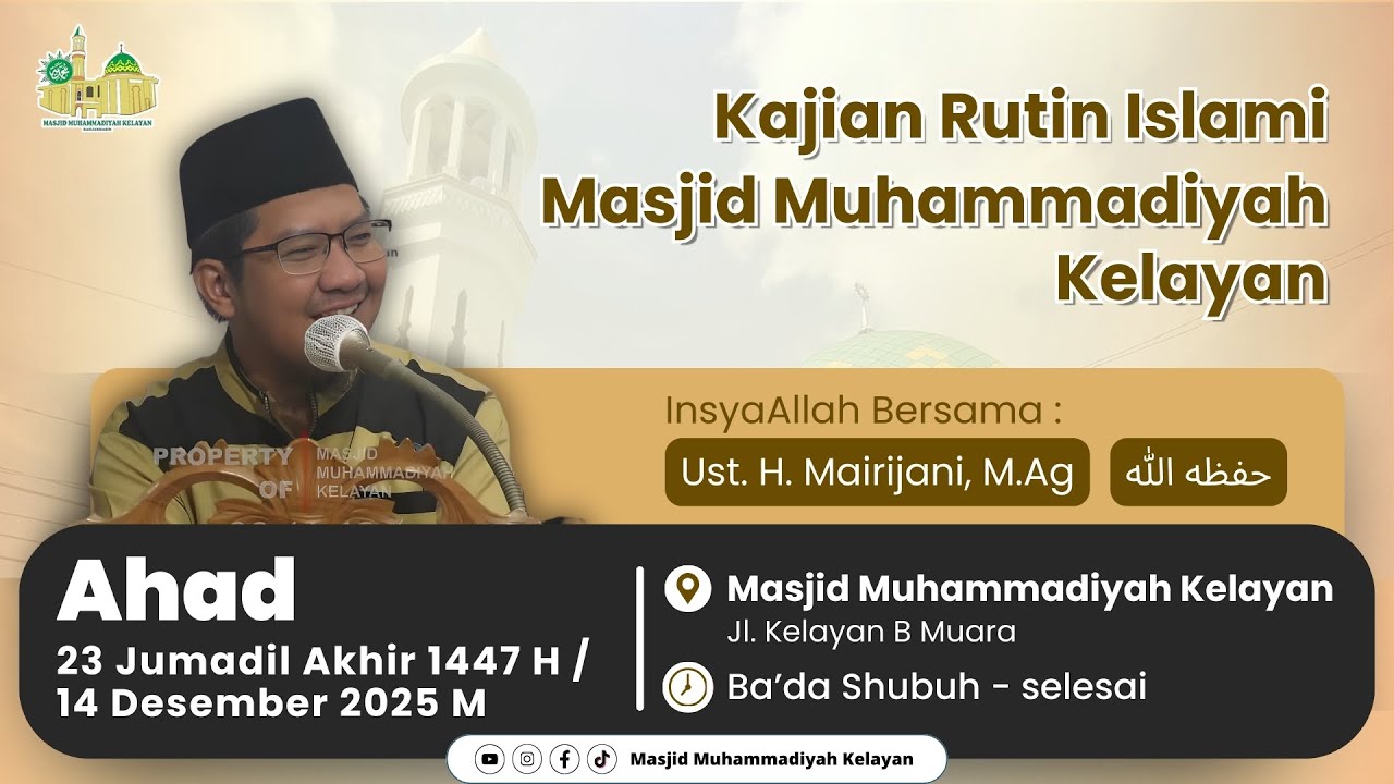 [LIVE] Kajian Agama Shubuh Ahad - Ust. H. Mairijani, M.Ag