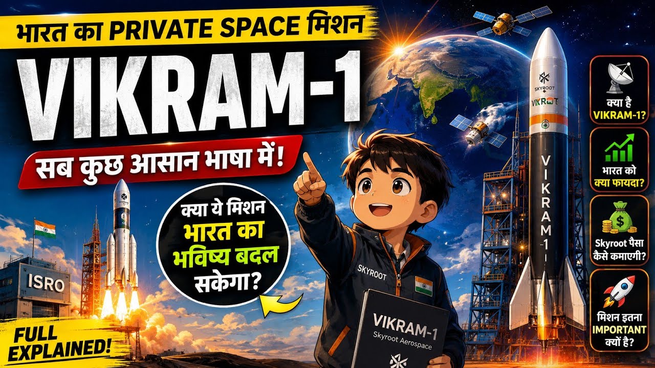 Vikram-1 Explained in Hindi | India Ka Pehla Private Rocket! | Skyroot Aerospace | Bharat Explained