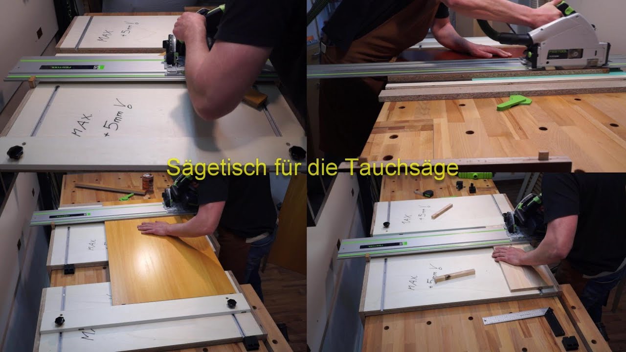 Sägetisch für die Tauchsäge selber bauen - wiederholgenaues Schneiden ohne Zwingen