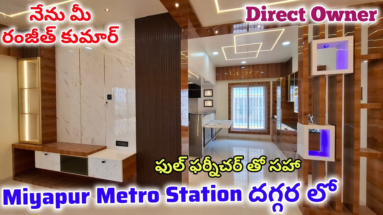 Direct Owner || Fully Furnished || Brand New 3BHK Flat For Sale #Miyapur Metro Station #Hyderabad 