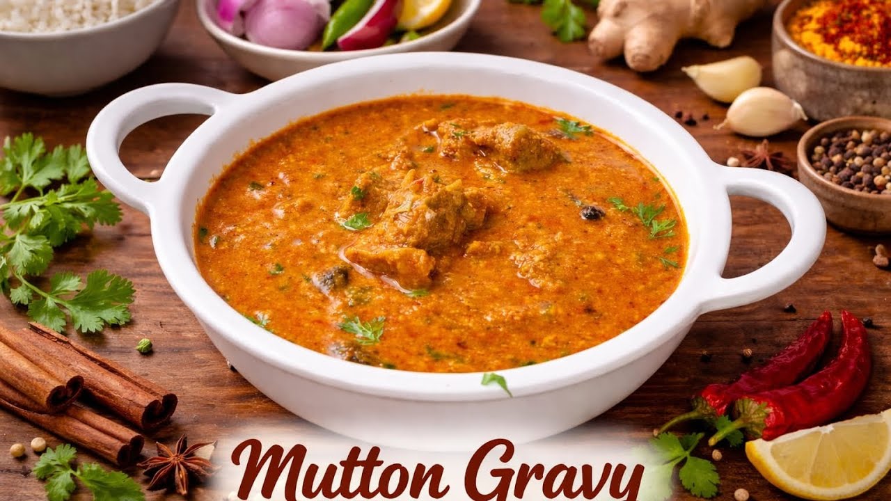 घरगुती मटण ग्रेवी | Perfect Spicy Mutton Gravy Recipe