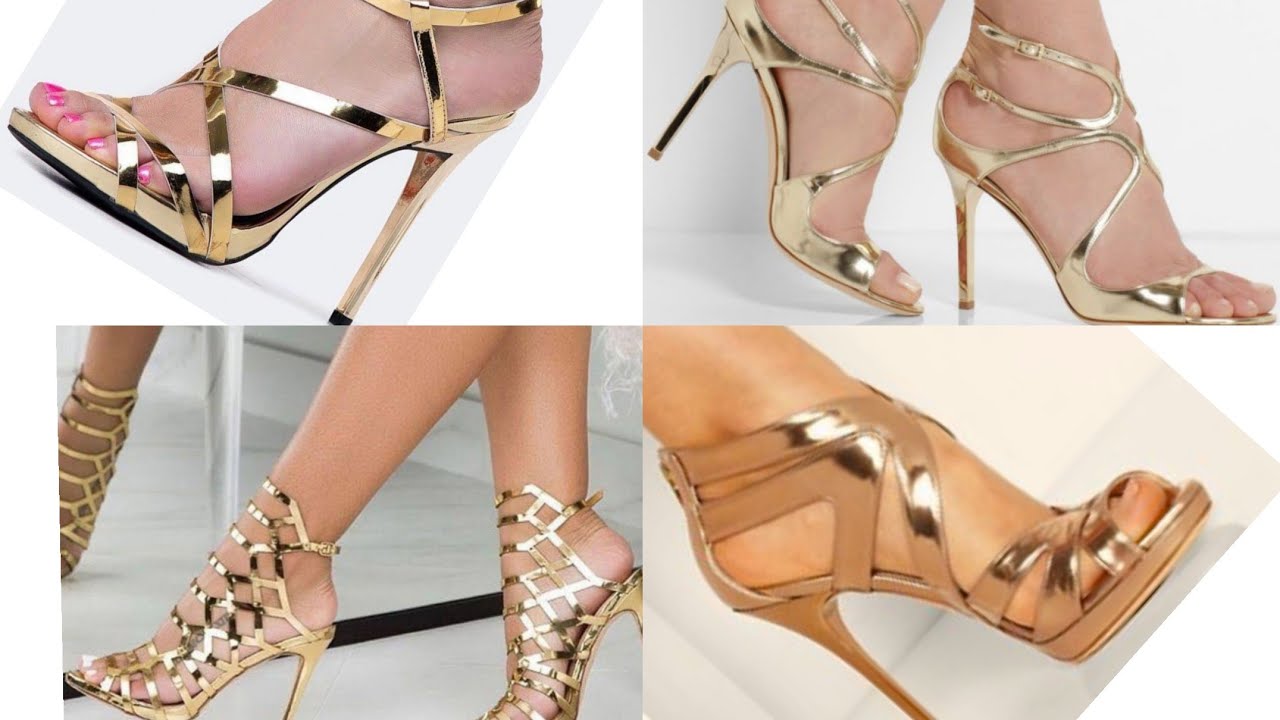 most demanding stilleto high heel sandals #matalic golden sandals#amazon.com