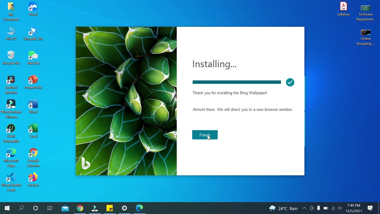 How to Install Bing Wallpaper in windows 10