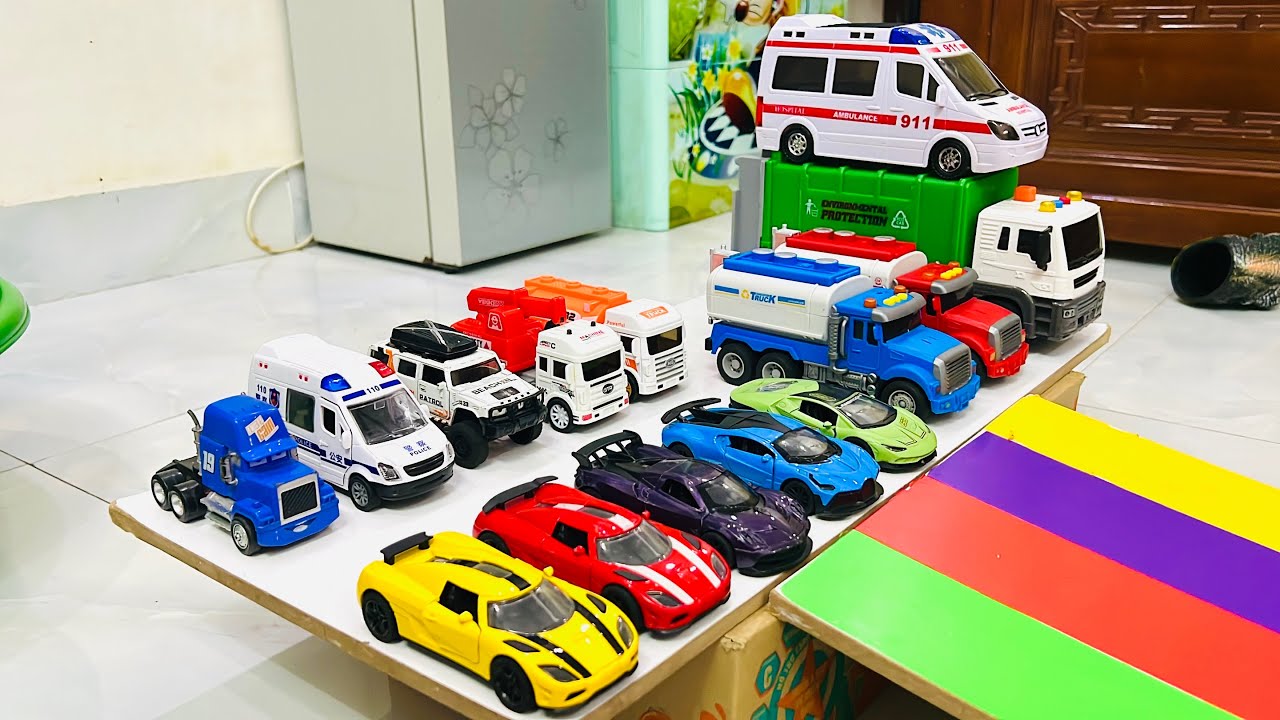 Box Full of Model Cars -Mazda Mx5, Koenigesgg Jesko, Lamborghini Scv12, Byd Yang Wang U8, Toyota Car