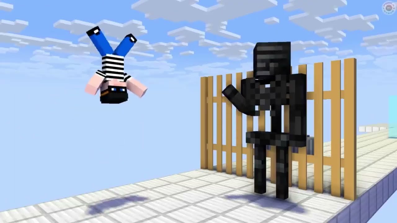 Monster School || MUSCLE RUSH RUN CHALLENGE || Minecraft Animation