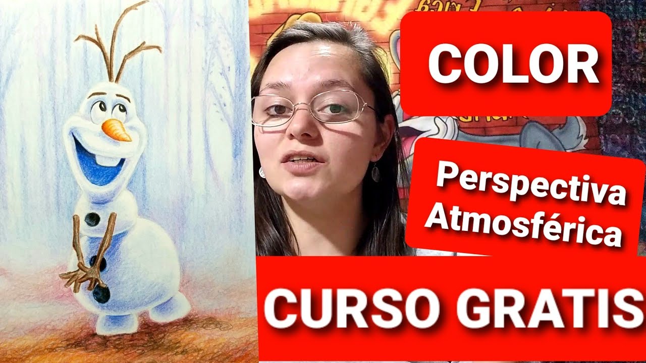 Curso completo de dibujo GRATIS, (clase 9, perspectiva atmosférica, color) how to draw Olaf Frozen