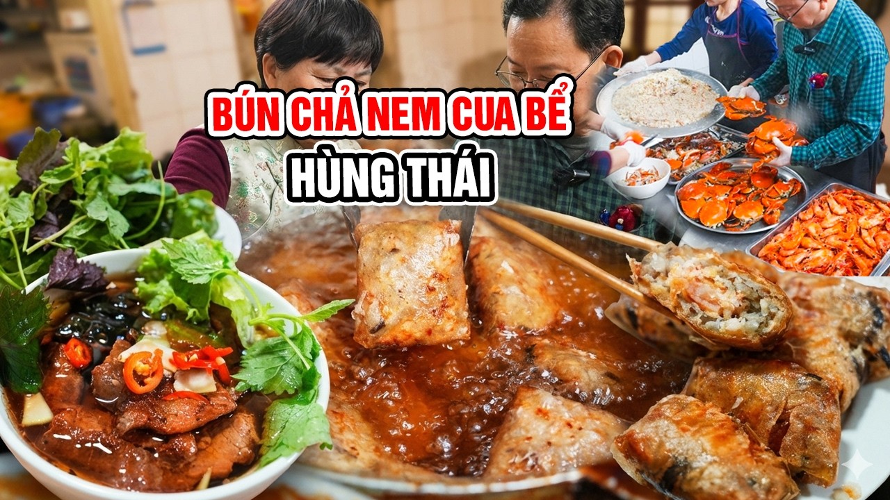 NEM CUA BỂ GIÒN RỤM | Hậu trường quán BÚN CHẢ đông khách top Hà Nội