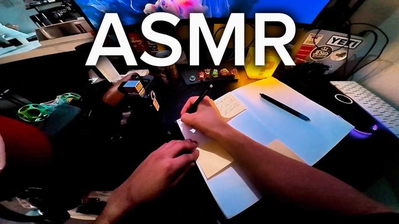 Messing with things on my desk ASMR SOUNDS 