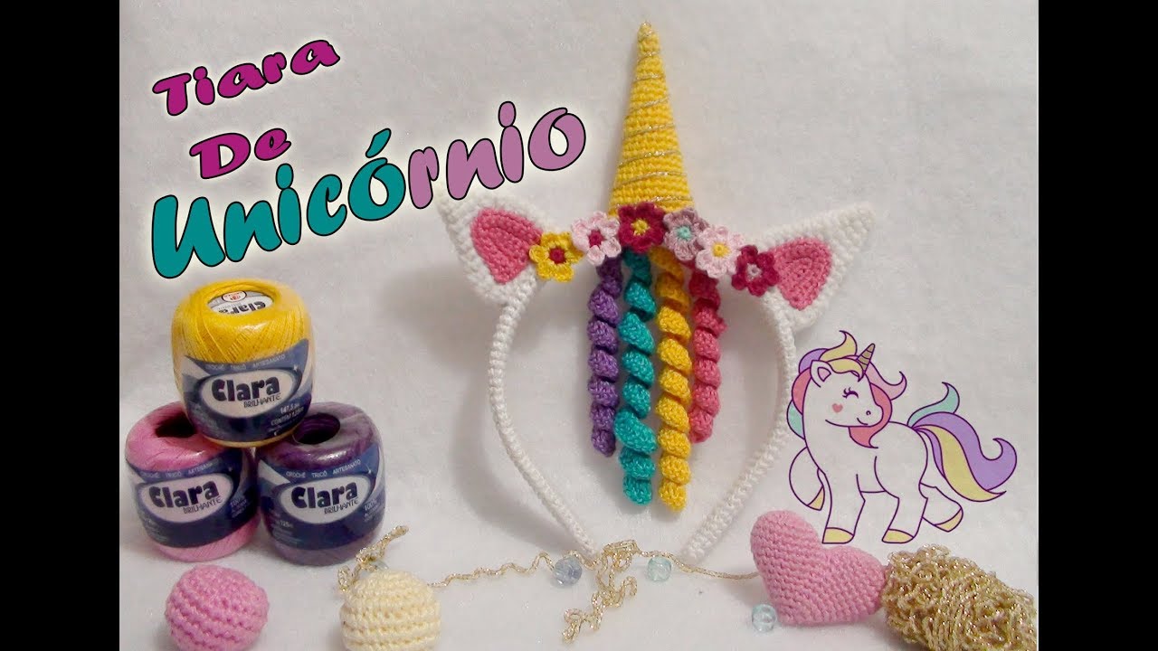 TIARA DE UNICÓRNIO EM CROCHÊ AMIGURUMI