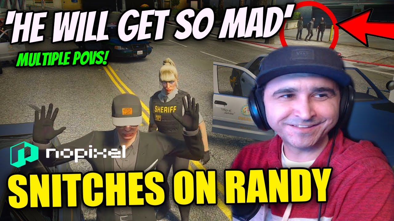 Summit1g SNITCHES ON RANDY AFTER HILARIOUS POLICE STOP (Multiple POVS) | GTA 5 NoPixel RP