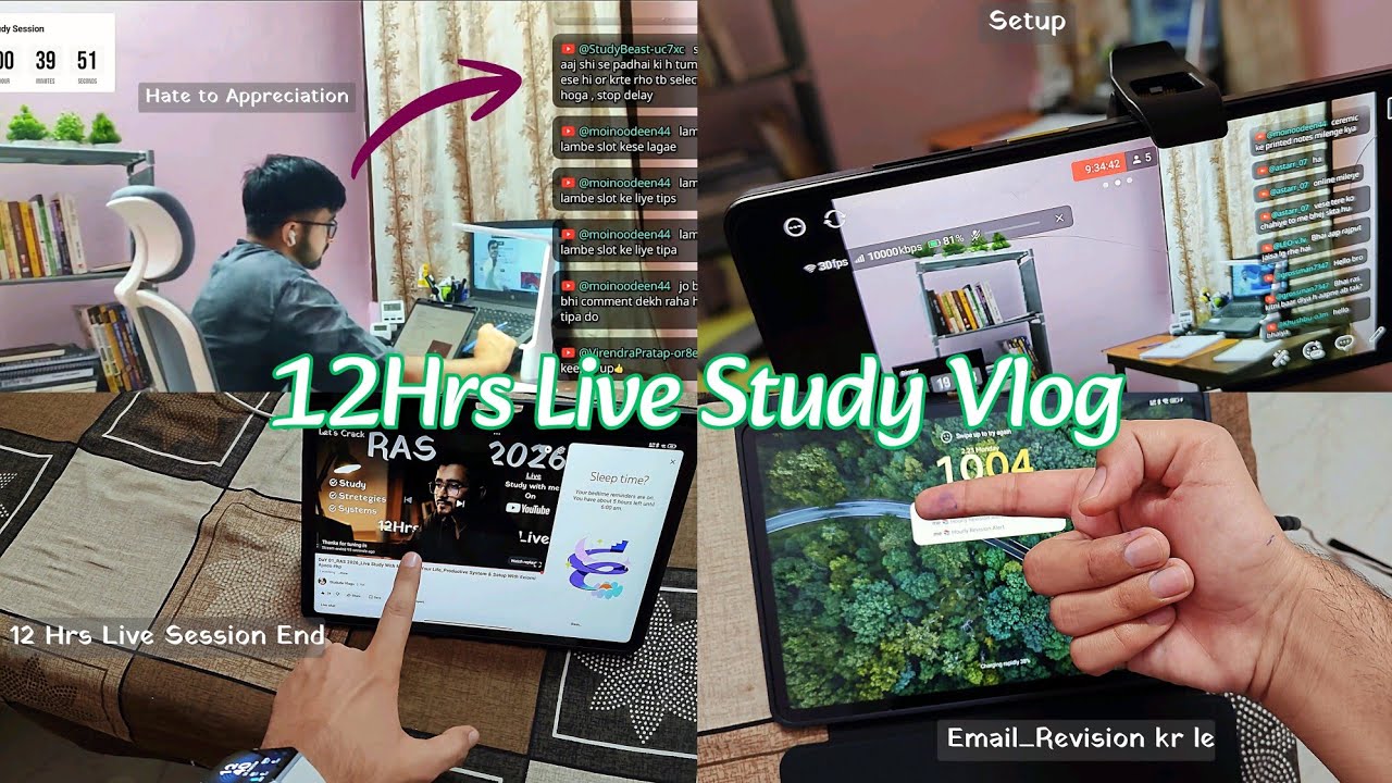 Ep.54_Comeback | 12Hrs Live Study | Hate to Appreciation | I'll prove myself | Setup With #xiomi #Hp