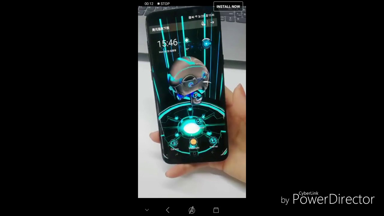 Neon tech Evil skull 3D Theme dawanlod by &aring;łęx Raushan channel